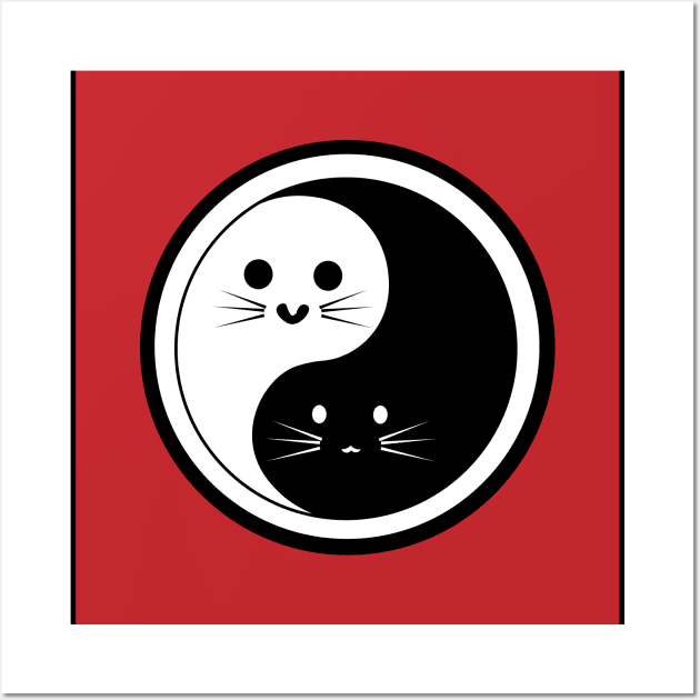 Yin Yang Cats Wall Art by WildChed ArtisTee